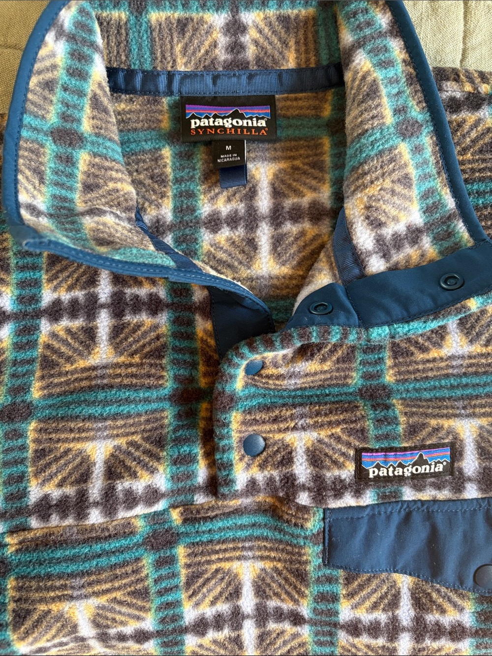 Patagonia Synchilla Snap-T Pullover Snow Beam Medium - Picture 4 of 6